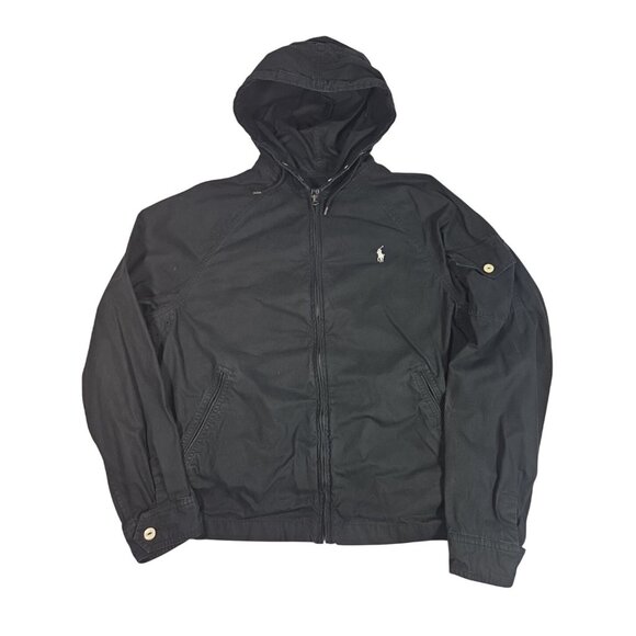 Polo Ralph Lauren Mens Cotton Blend Windbreaker Hooded Full Zip Jacket - Size L - Picture 3 of 12